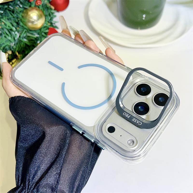 

Luxury Magnetic Wireless Charge For Magsafe Case For iPhone 17 Air 16 15 14 13 Pro Max 17 Pro Transparent Shockproof Cover Funda For Iphone 17 Pro