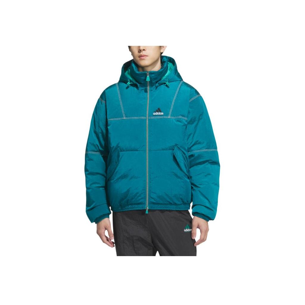 adidas Equipment Series SS25 Loose Fit Hooded Warm Sports Letter Duck Down Jacket Men Jacket Green KA7980