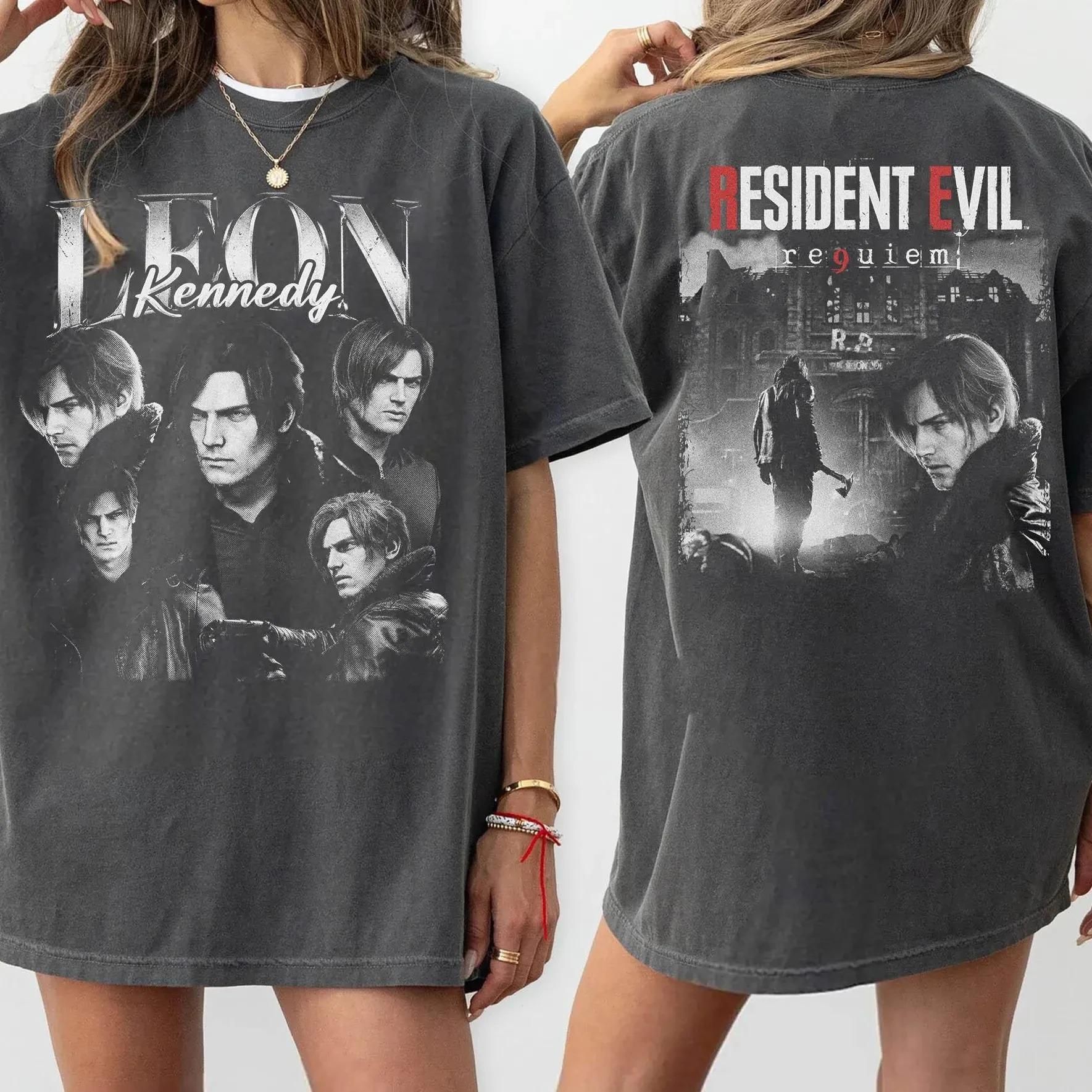 

2026 Новая футболка Resident Evil Мужская и Женская Хлопок Летняя Одежда Готическая Мода Y2K С коротким рукавом Уличная одежда Унисекс 4XL