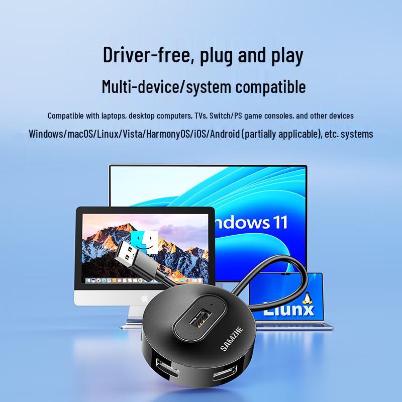 ShanZe 4-Port USB 2.0 Hub Dock with Power Port (Models HB20 and HB21)