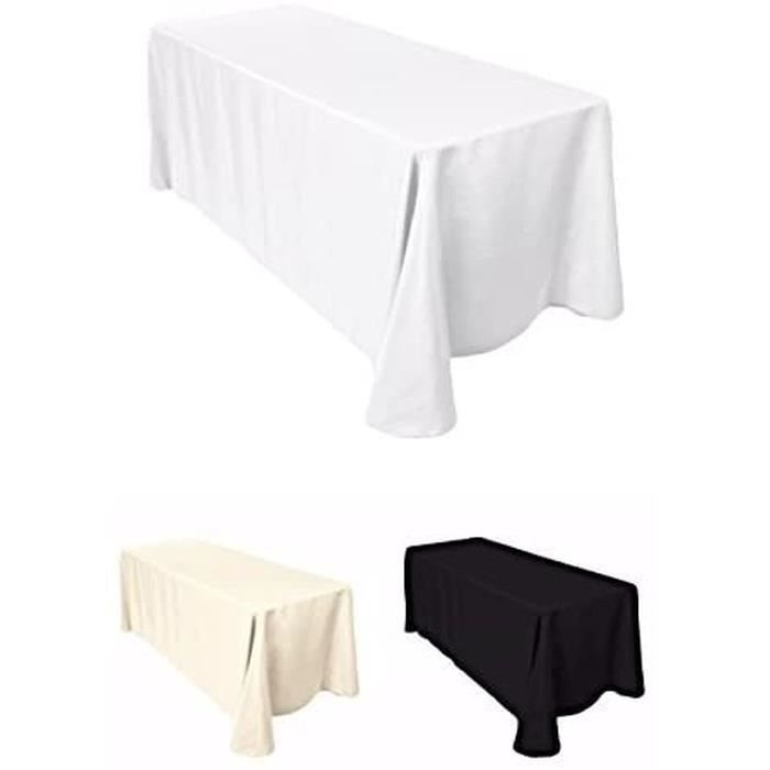 Nappe Rectangulaire - Blanc - 229x335cm - 80% Polyester - 20% Coton - Lavable en Machine