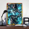 Girl With Sword Tin Plaque Poster Customized Wall Art Retro Vintage Metal Signs for Man Cave Aesthetic Room Decor Men Coffee Bar