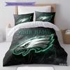 Custom Name,Philadelphia Eagles Pattern Bedding Home Decoration Birthday Gift ( 1 Duvet Cover + 2 Pillowcase, Without Core),fan Merchandise.