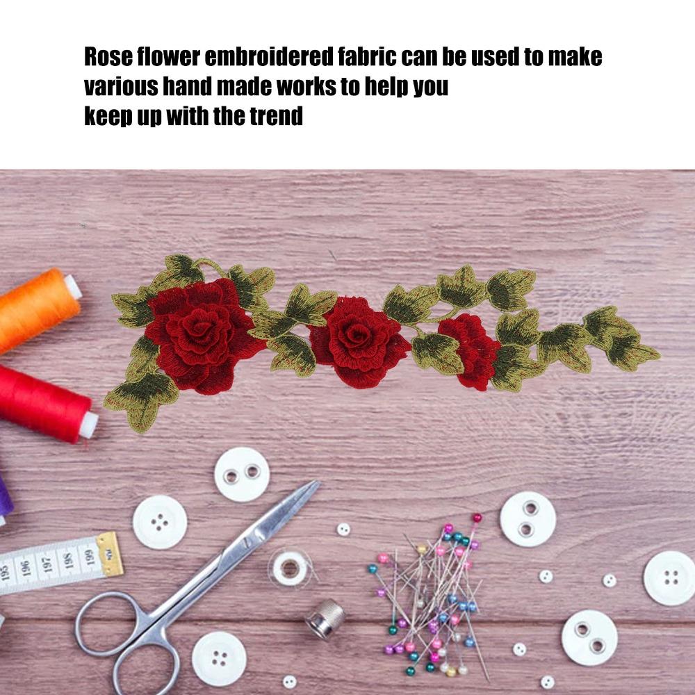 2pcs Delicate Flower Details Iron On Patches Bright Color Embroidery Sew on Patches  For DIY Crafts