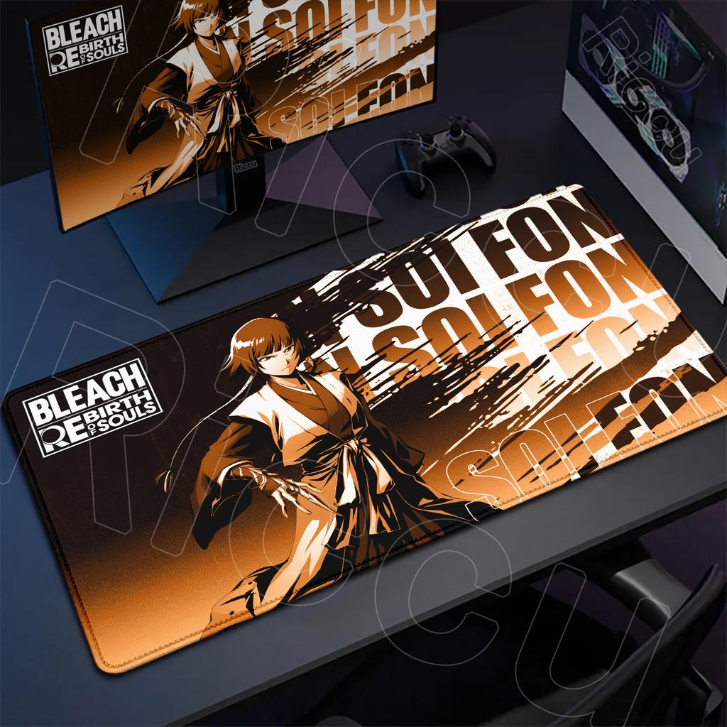 Large Gaming Mousepad Anime BLEACH Non-Slip Mouse Pad 40x90cm Computer Stitch Edge Keyboard Rug Matsumoto Rangiku Gamer Desk Mat