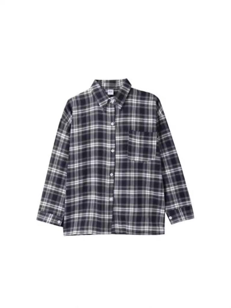 Women's Retro Plaid Shirt Cardigan – Loose Fit, Long Sleeve, All-Season Wear