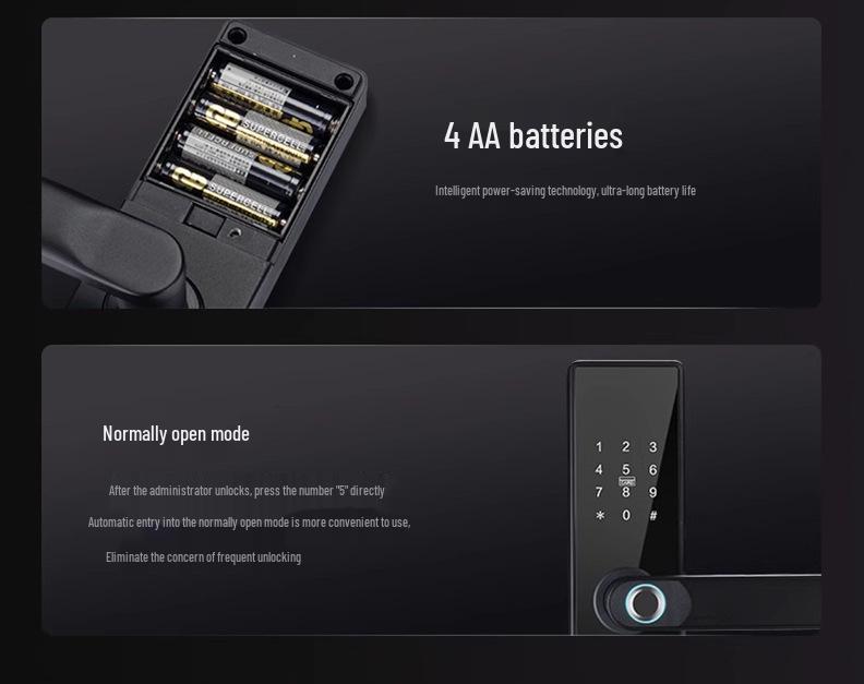 Mehrsprachiges Smart-Fingerabdruck-Türschloss mit Graffiti-Design