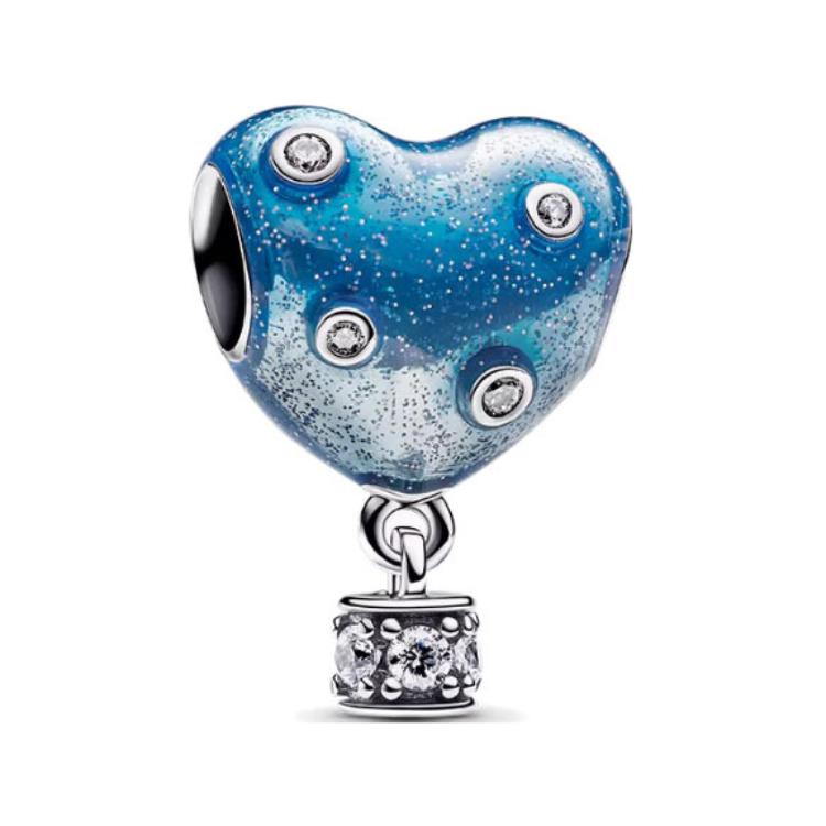 Pandora Hot Air Balloon Heart Shaped Pendant Women pendant Blue 793595C01 Box