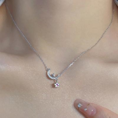 Collana R in Argento Sterling Moonlight Starlight Catena a Collana Senso da Ragazza Fatata Da Inviare alla Fidanzata Regalo Collana Starlight con Zircone Aurora