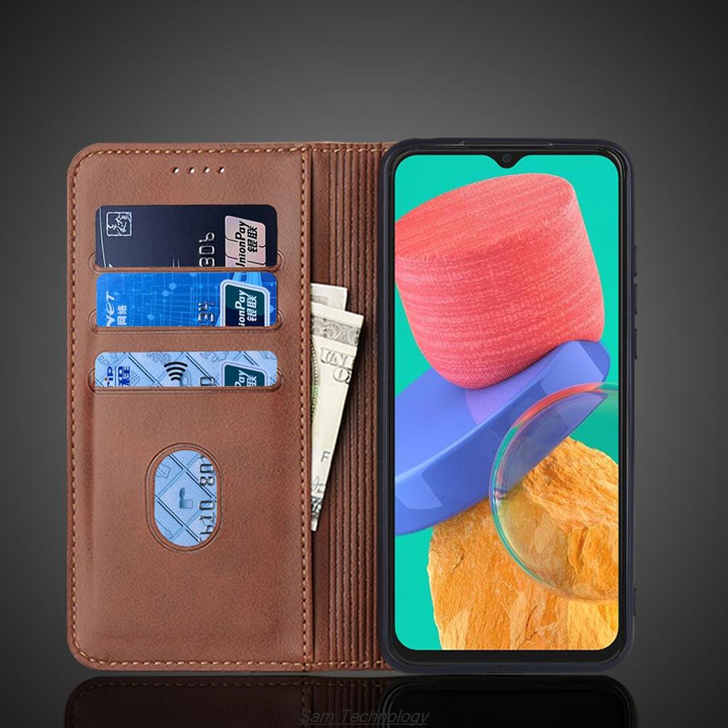 Magnetische Lederhülle für Samsung Galaxy M33 (M33 5G) Holster Flip-Cover Fall Brieftasche Telefon Taschen Capa Fundas Coque
