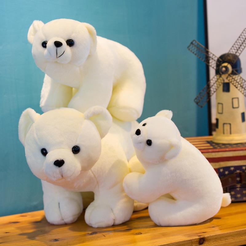 Adorable Plush Arctic Bear Stuffed Animal Soft White Bear Doll For Kids 25cm 35cm 45cm 58cm