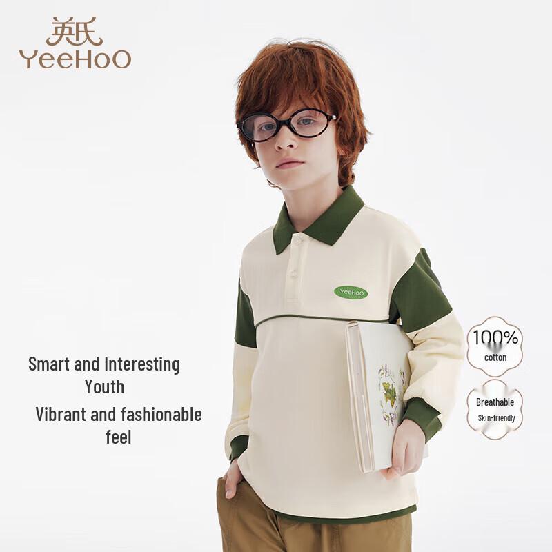 YEEHOO Boys Long Sleeve Casual Polo Shirt 120