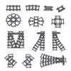 MOC 110pcs 25 Styles City Train Tracks Set Single Slip Switch Crossings Rails Bricks Building Blocks Technical Toys for Kids