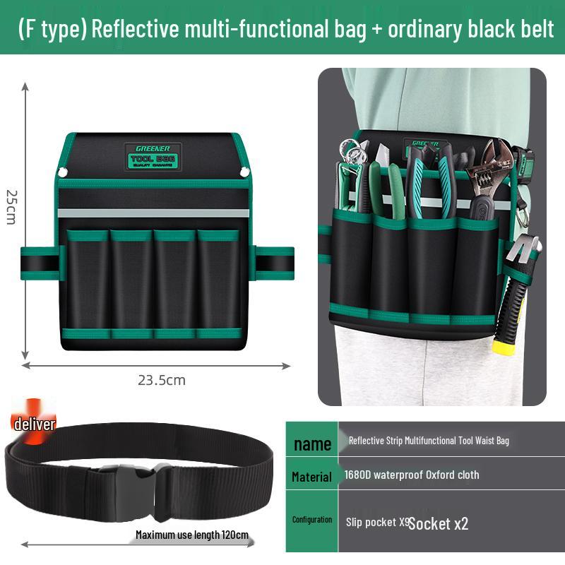 Sturdy Multifunctional Tool Belt Pouch for Electricians & Carpenters