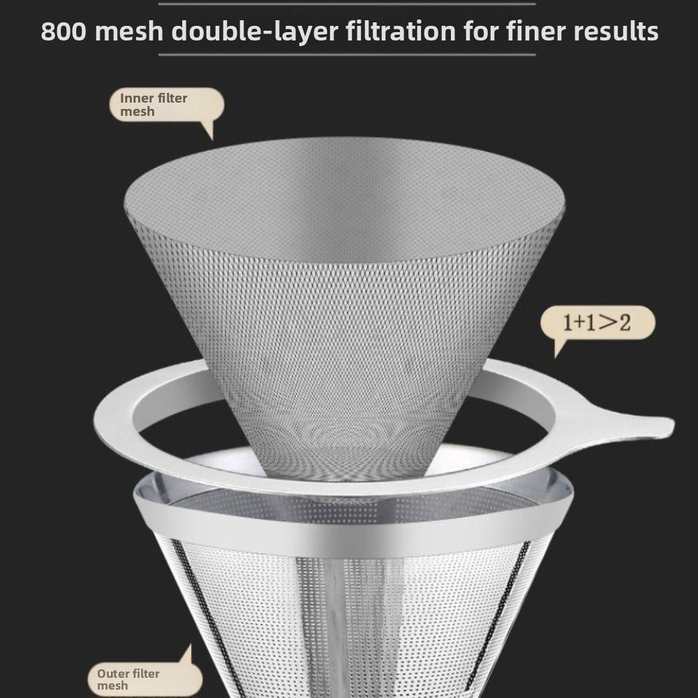 Paper Free Stainless Steel Coffee Dripper Hand Dripping Coffee Maker  Specialty Coffee