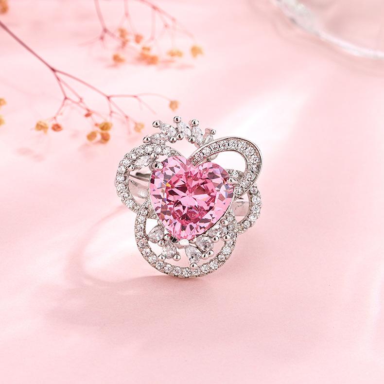 

Кольцо для младенца цвета розовой сакуры, женское, модное, простое, милое, с изысканным чувством, открывающееся, темпераментное, универсальное