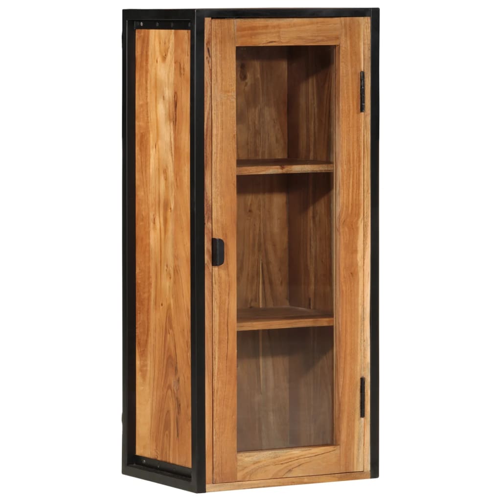 Bathroom Wall Cabinet 40 X 30 X 90 Cm Solid Acacia Wood and Iron