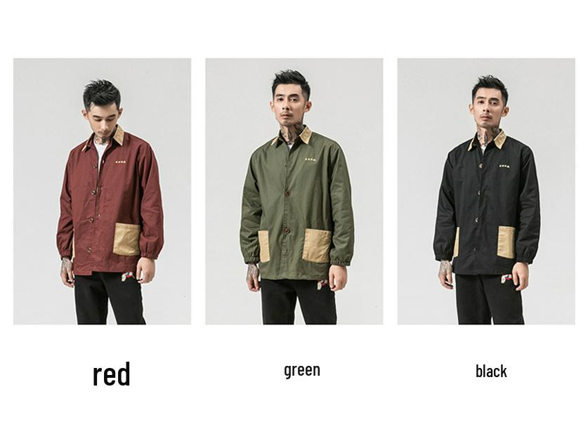 Chinese Style Men's Retro Trench Coat - Autumn/Winter 2018, Plus Size, Fashion Print Casual Jacket