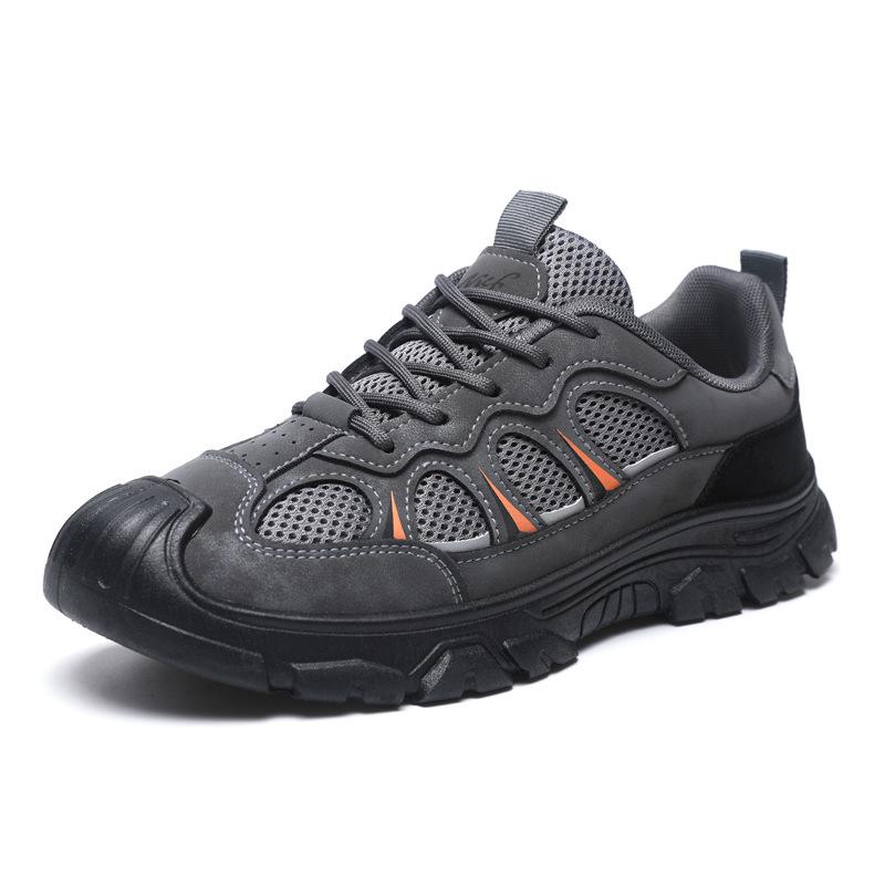 Hiking shoes men's summer breathable low-top men's shoes soft sole lightweight fashion mesh thin shoes