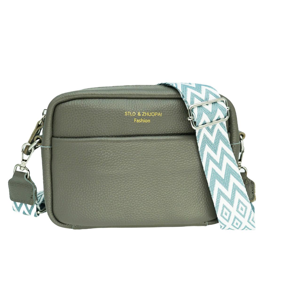 

Сумки женские из натуральной кожи Tide Fashion Simple через плечо, маленькая квадратная сумка из коровьей кожи серый