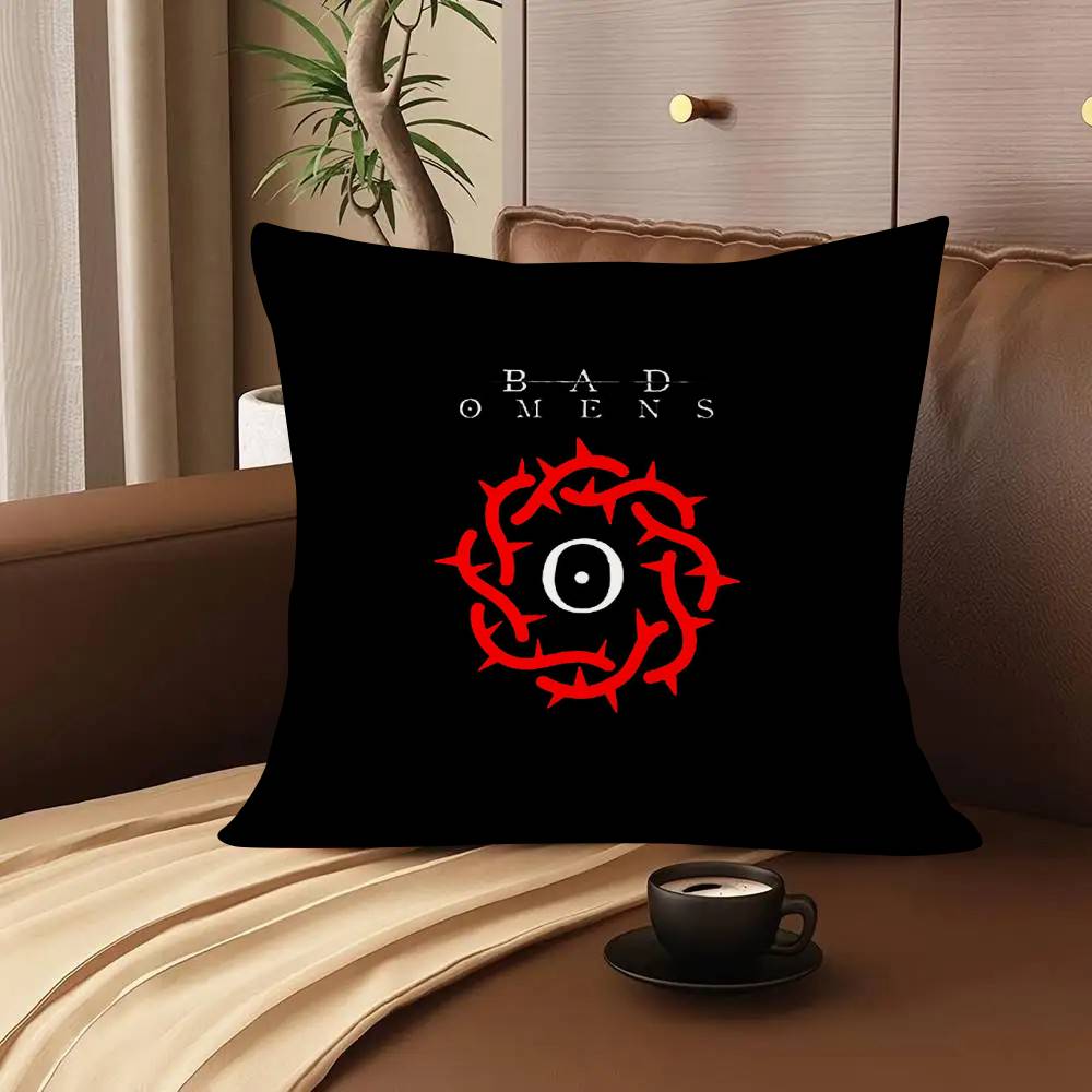 1Pc Rock Band B-Bad O-Omens Pillow Case Fashion Square Pillowcase Bedroom Sofa Room Ins Decoration Leisure