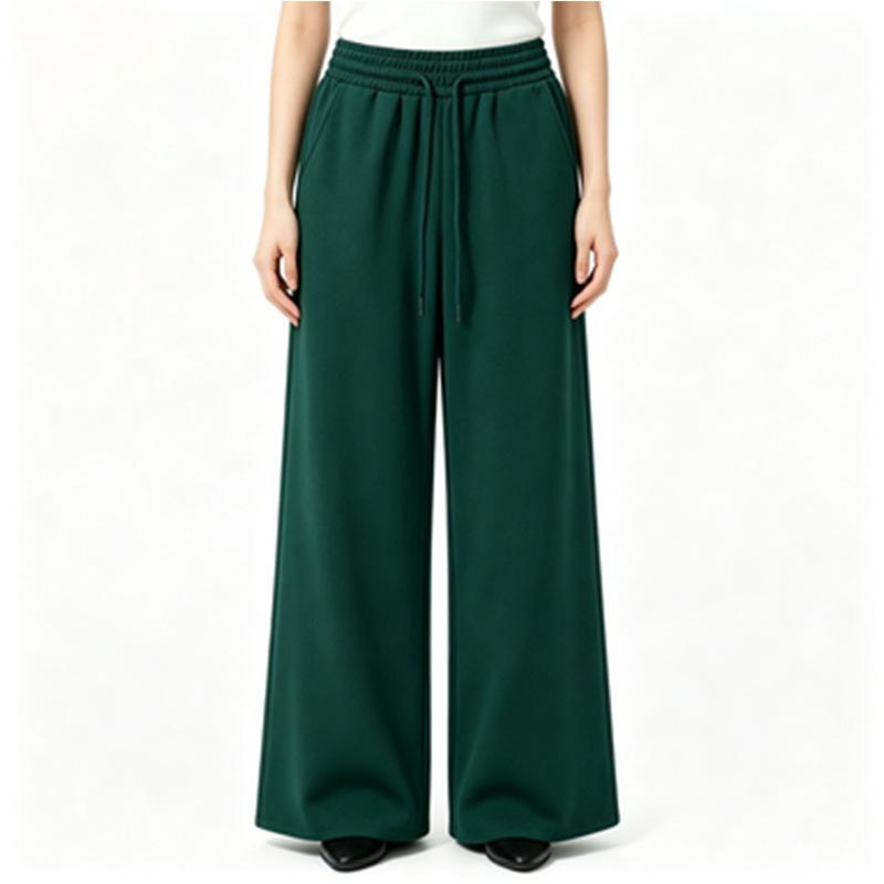 Fleece Women's Pants Solid Color Casual Versatile Wide-footed Pants Sweatpants Loose Outer Trousers