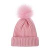 Kids Solid Color Winter Knit Hat with Pompom Thick Thermal Ear Flap Knitted Beanie for Babies Fall Simplicity Children Cap