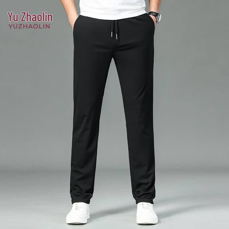 YUZHAOLIN Men s Ice Silk Casual Straight-Leg Pants XL