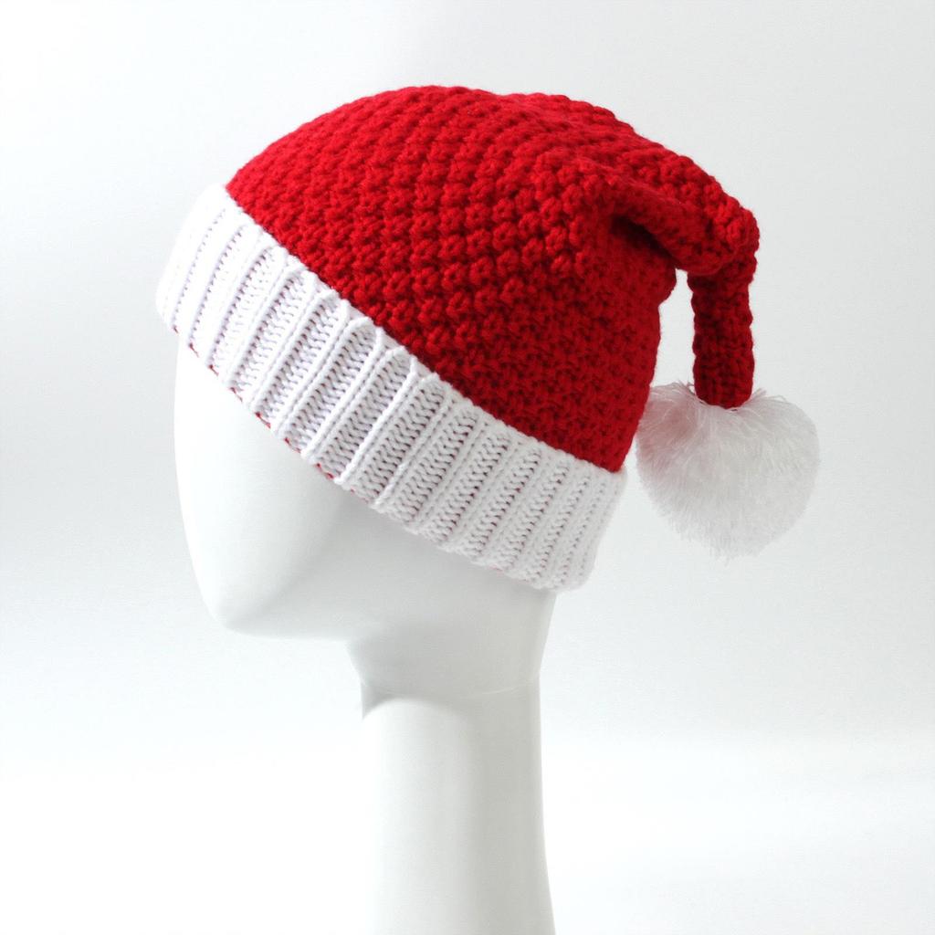 Cross-Border Holiday Parent-Child Santa Woolen Knit Hat Set for Mom and Baby