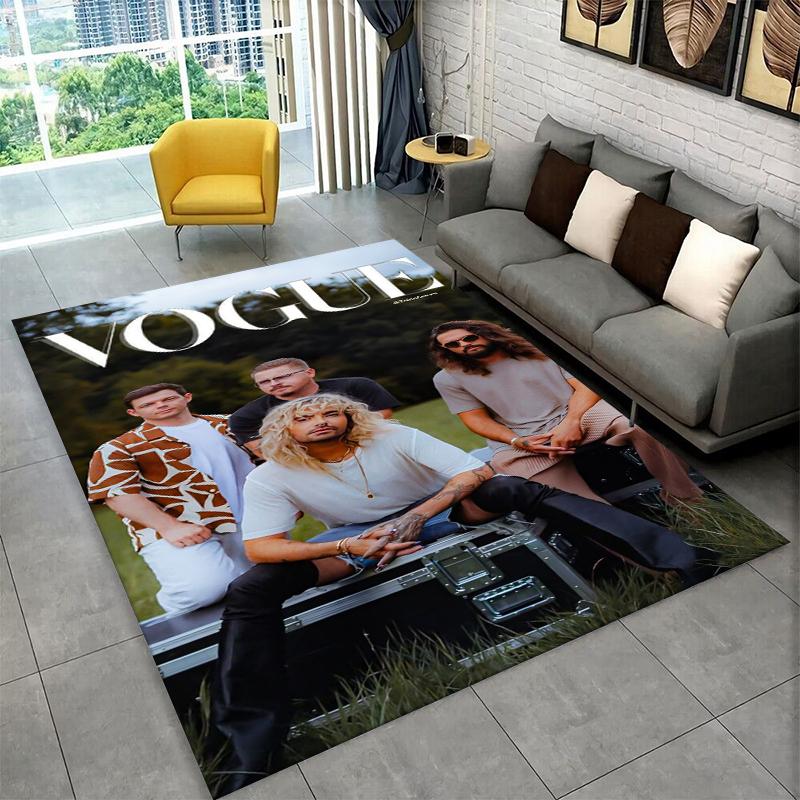 Rock Band Tokio Hotel Bill Kaulitz Carpet Rug for Bedroom Living Room Sofa Playroom Doormat Home Decor,Kid Area Rug Non-slip