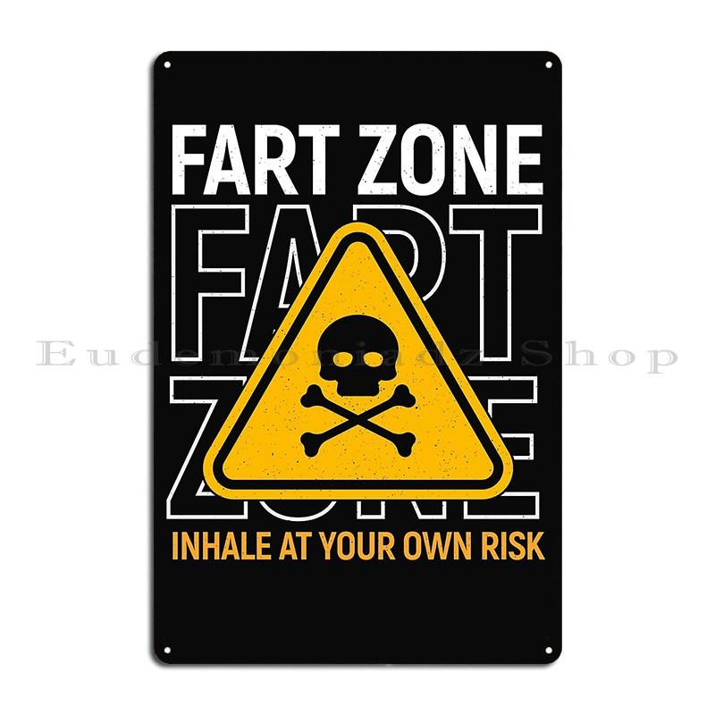 Warning Entering Fart Zone Funny Fart Zone Sign Metal Sign Print Garage Funny Design Create Tin Sign Poster 20x30cm（7.8x11.8inch）