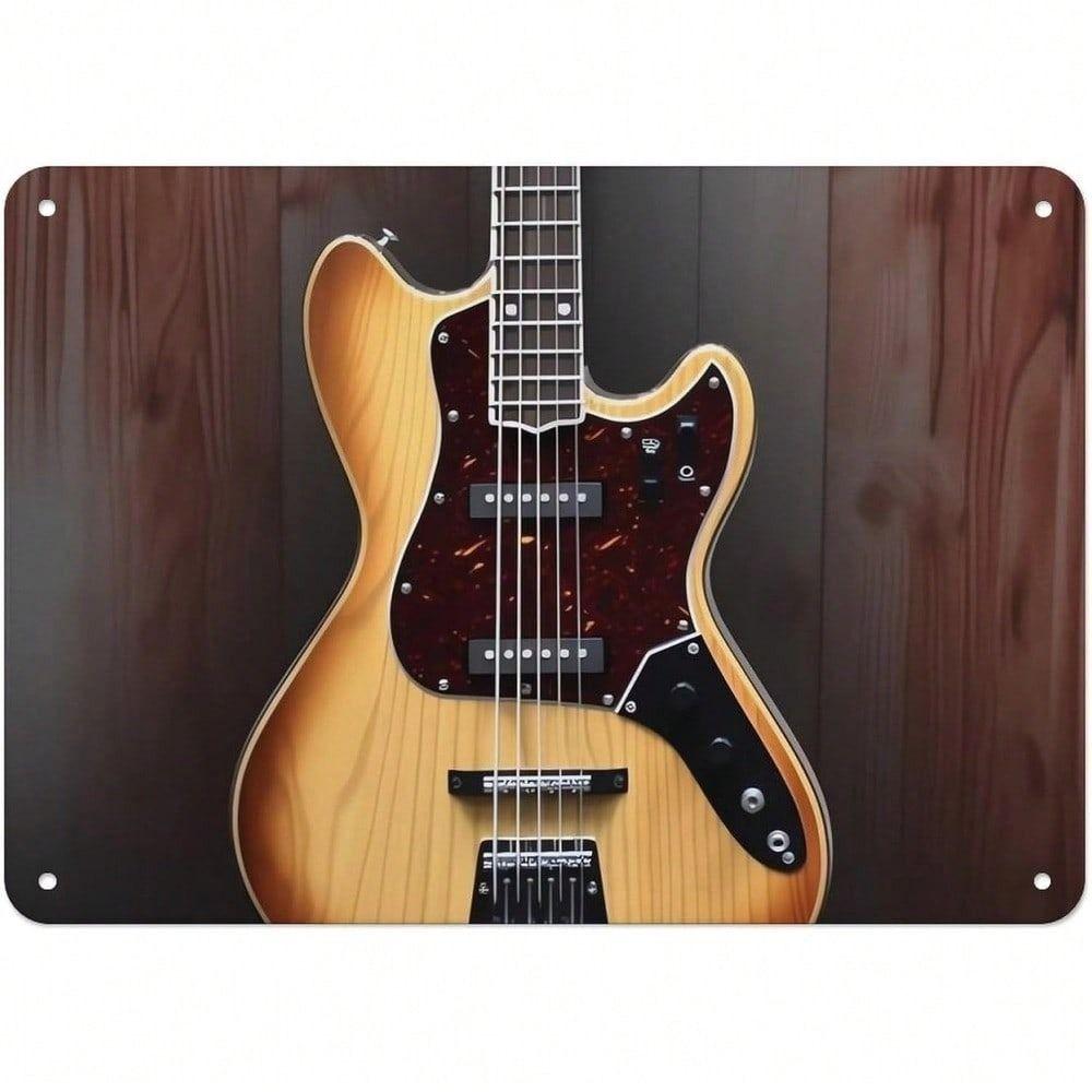 Metal Poster Retro Guitar 8x12 Inch Wall Art Bar Decoration Tin Sign