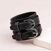 Fashion Male Leather Bracelet Friendship Big Wide Bracelet for Women Men High Quality Buckle Adjustable Bracelet Vintage Punk Jewelry Gifts