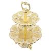 Cup Cake Tower Stand 2 Tier Alloy Elegant Tiered Cake Display Holder Serving Tray