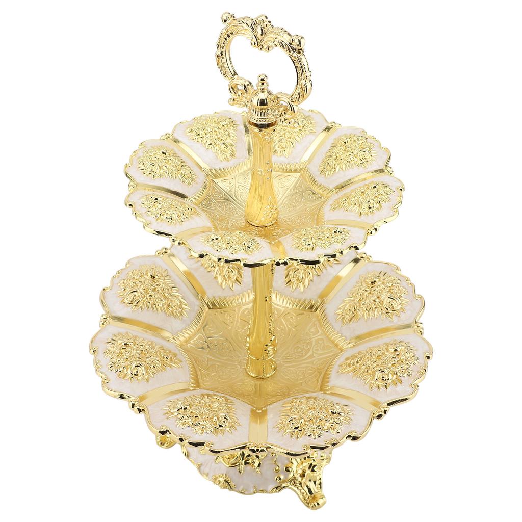Cup Cake Tower Stand 2 Tier Alloy Elegant Tiered Cake Display Holder Serving Tray