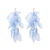Less Heart Temperament Fringed Fabric Earrings, Handmade Niche Long Fairy Earrings