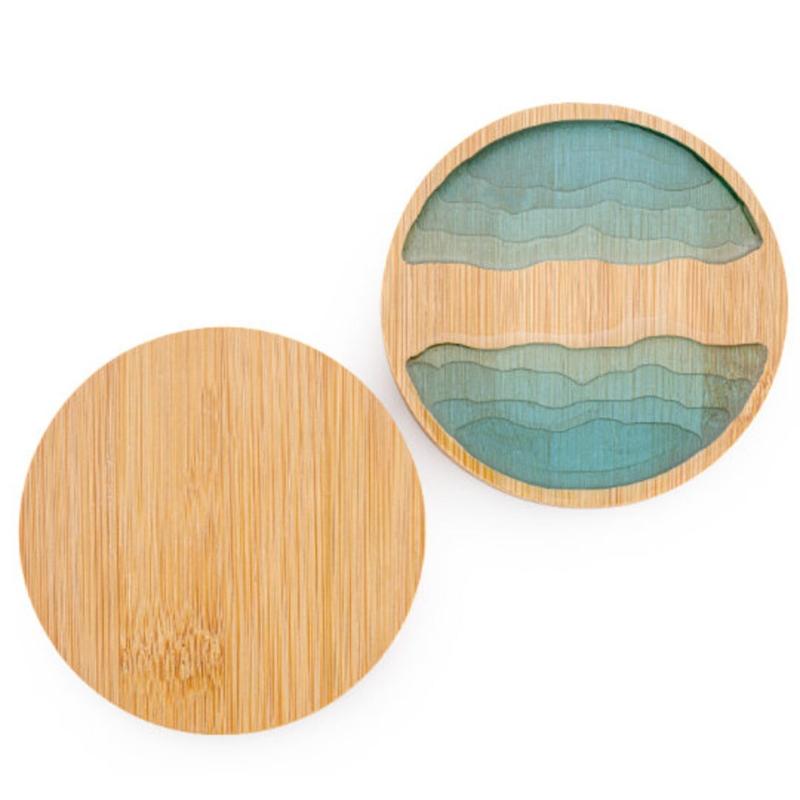Creative Bamboo Resin Creative Classical Round Square Coasters Placemats Heat Mat Japanese Style Cup Mat Kitchen Home Decoration