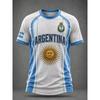 2026 Neues Argentinien Nationalmannschaft Fußballtrikot Lässiges Sporttraining Fan Schnelltrocknendes T-Shirt für Damen Passend Y2k Bequem
