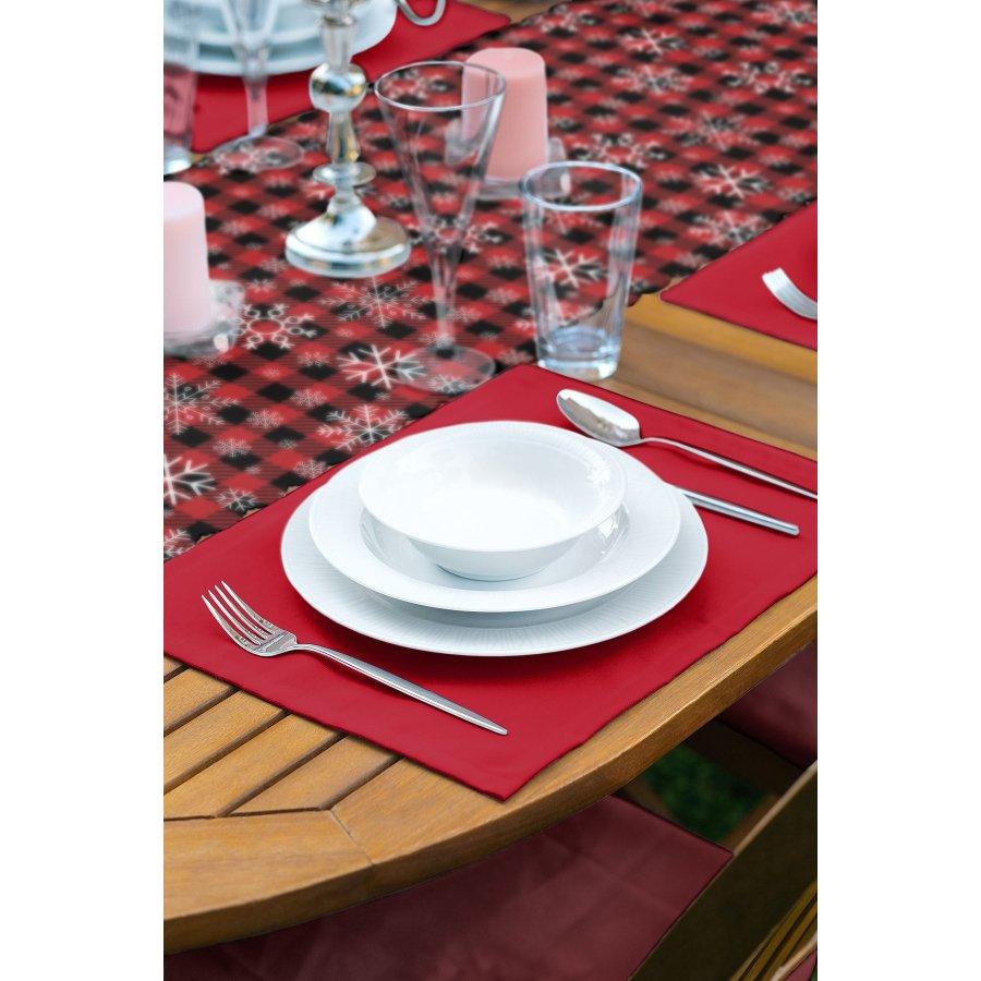 New Year Themed Snowflake Runner and Placemat Set 5 Pieces / Placemat Table Mat Dining Table Mat Coaster