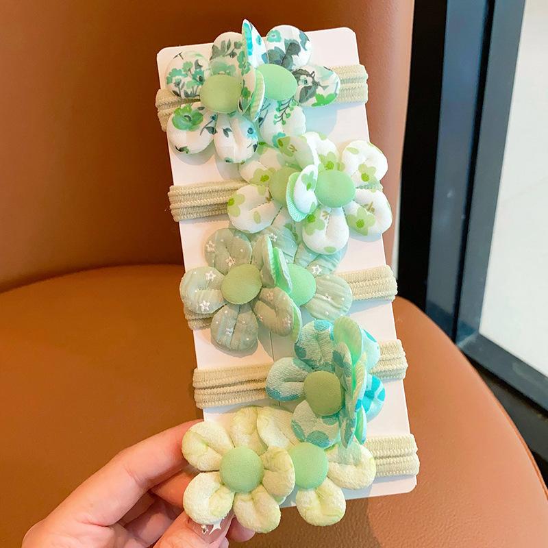 5 Pieces New Flower Girls Elastic Hair Bands Kids Princess Hair Accessories Children Hair Ties Baby Headwear