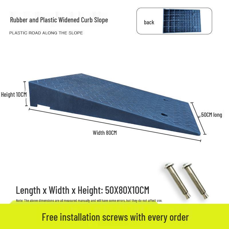 Portable Rubber-Plastic Curb Ramp Mat for Car