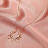 Europese en Amerikaanse nieuwe zonnebloem hanger ketting retro metalen open sleutelbeen ketting mode creatieve sieraden vrouwen