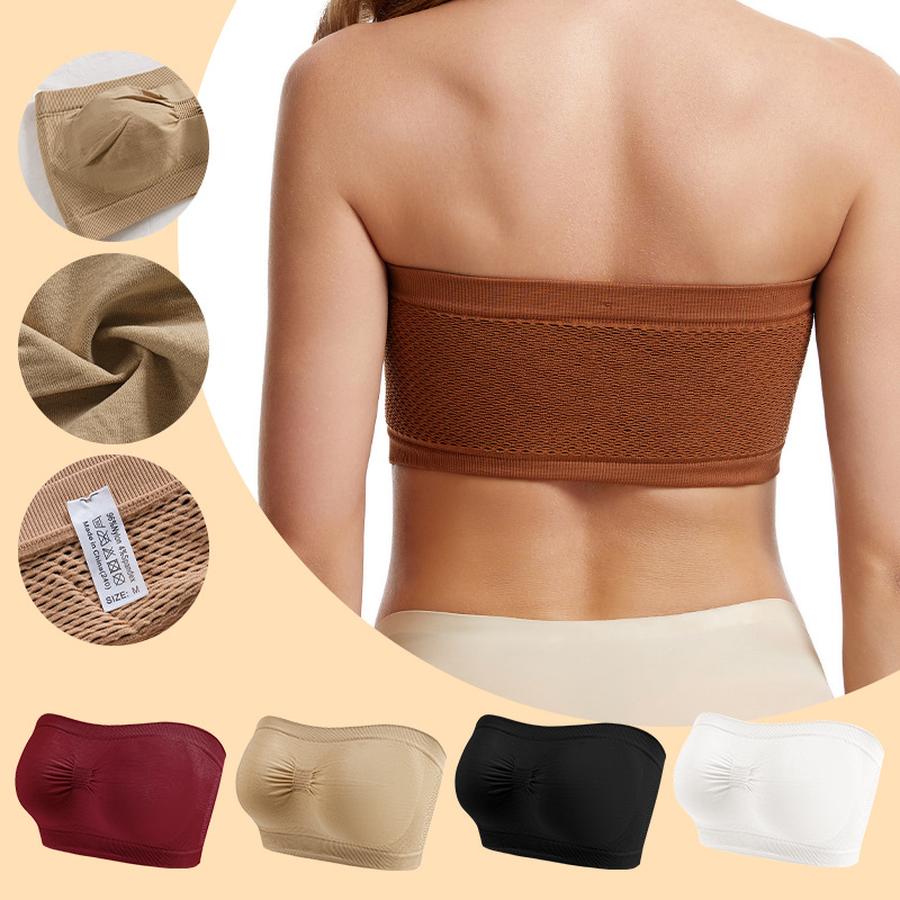 Hot Summer Extra Large Strapless Bra Women Seamless Non-Padded Breathable Low Cut Cami