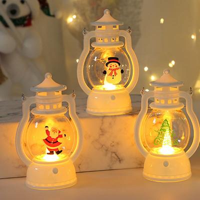 LED Santa Claus Snowman Lamp Portable Small Oil Lamp Powered By Battery Suitable for Home Christmas and New Year Decorations