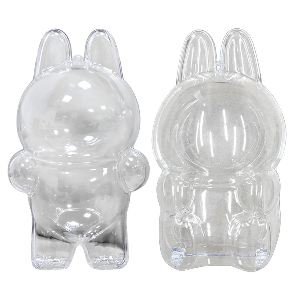LABUBU V1 V2 Transparent Protective Shell Macaron Standing Protective Cover Dust Cover Doll Labubu Protector Case