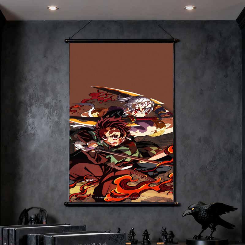 Demon Slayer Tanjiro & Rengoku Flame Guardian XL Self-Adhesive Canvas