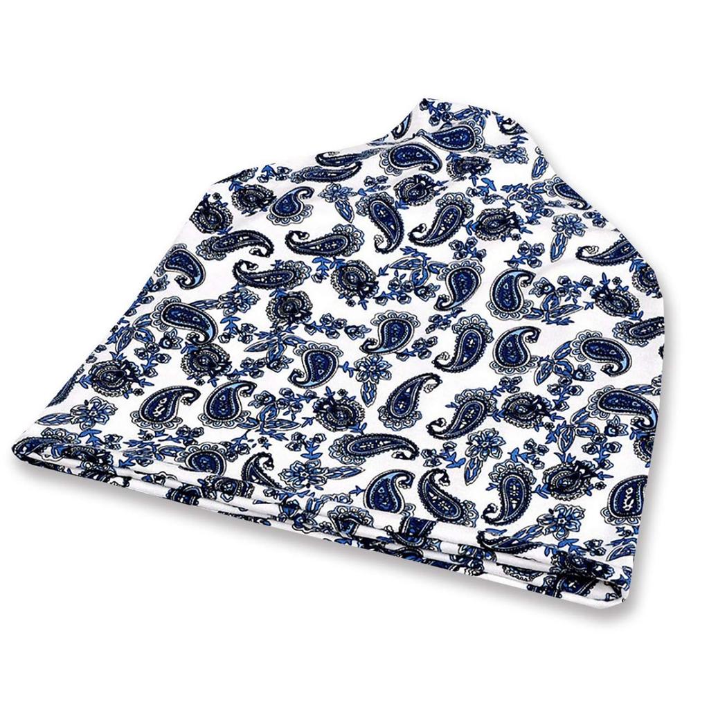 WHITE FANG Knit Hat Paisley Pattern Hat Knit Cap 2way CA047 Men's Women's (01 Black)