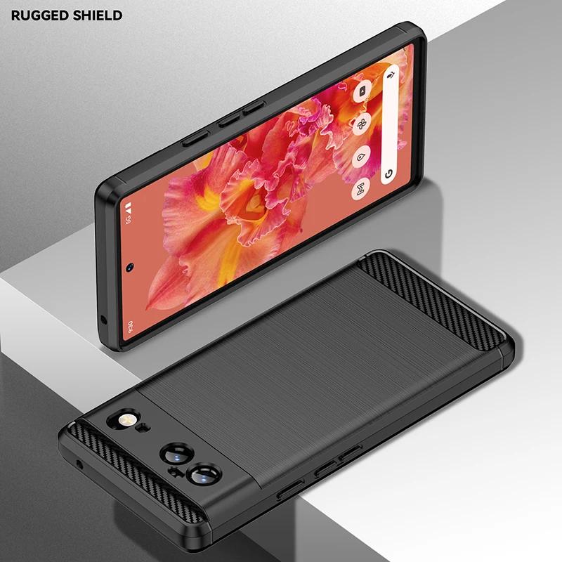 Non-Slip Carbon Fiber Rubber Case for Google Pixel 10 Pro XL 8A 9A 9 6 Pro 7 8 7A 6A 5 5A 4 4A XL Pixel10 Pixel9 Back Cover