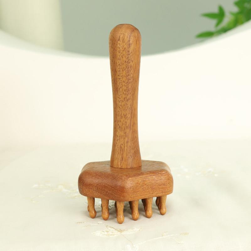 Multi-Functional Wood Therapy Massage Comb Scalp Head Massager Natural Wood Circular Tooth Guasha Scraping Body Massager