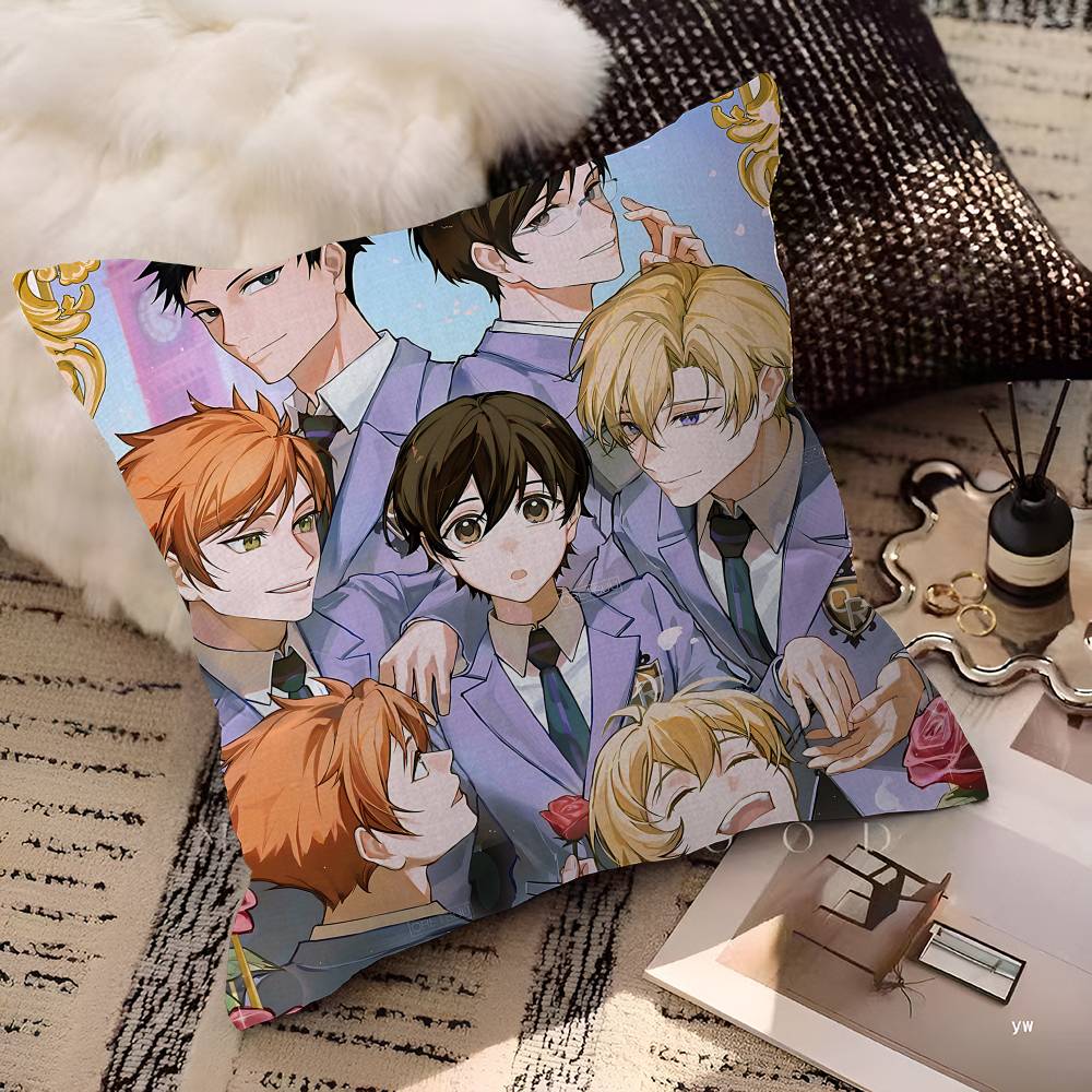 Classics Anime Ouran High School Host Club Pillow Covers Cartoon Sofa Home Double-sided Printing Short Plush Cushion Cover